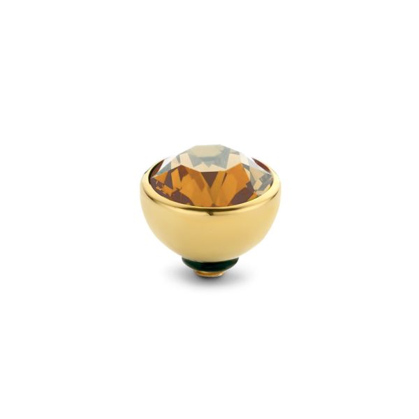 Funkelnder Ringaufsatz mit champagner-farbenem Zirkonia und goldener Edelstahl-Fassung für alle Twisted Ringe. Der Aufsatz wird auf den Ring geschraubt und kann ausgetauscht werden. MelanO Twisted Schmuck jetzt versandkostenfrei im Perlenmarkt OnlineShop!