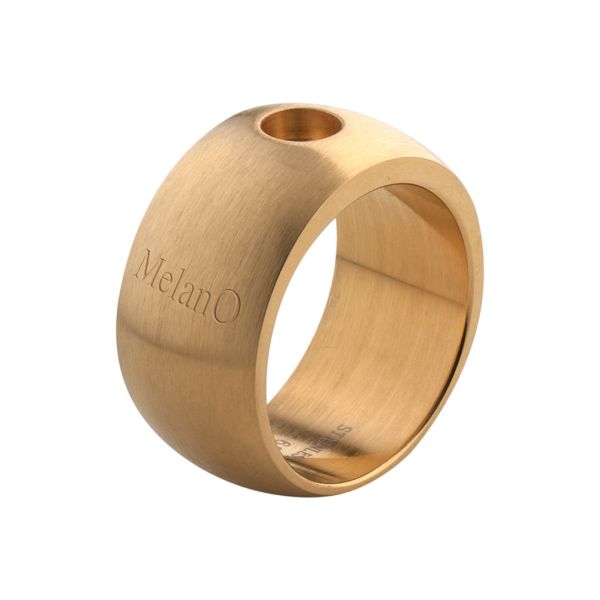 Genialer Ring in mattiertem Gold, kombinierbar mit allen MelanO Magnetic Ringaufsätzen. Die  Aufsätze sind magnetisch und können gewechselt werden. Jetzt versandkostenfrei im Perlenmarkt OnlineShop bestellen!