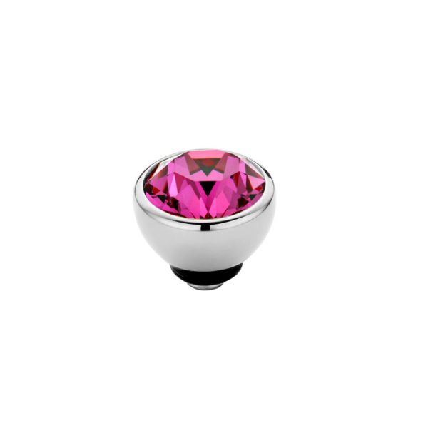 Glitzernder MelanO Ringaufsatz mit fuchsia-farbenem Zirkonia in Edelstahl-Fassung für alle Twisted Ringe. Der Aufsatz wird auf den Ring geschraubt und kann ausgetauscht werden. Jetzt versandkostenfrei im Perlenmarkt OnlineShop bestellen!