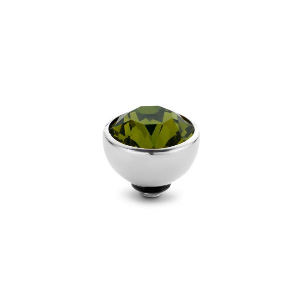 Funkelnder MelanO Ringaufsatz mit olive-farbenem Zirkonia in Edelstahl-Fassung, kombinierbar mit allen Twisted Ringen. Der Aufsatz wird auf den Ring geschraubt und ist austauschbar. Jetzt versandkostenfrei im Perlenmarkt OnlineShop bestellen!