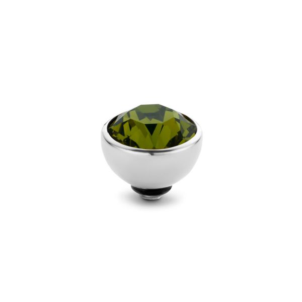 Fantastischer MelanO Ringaufsatz mit olive-funkelndem Zirkonia in Edelstahl-Fassung, für alle Twisted Ringe. Der Aufsatz wird auf den Ring geschraubt und ist austauschbar. Jetzt versandkostenfrei im Perlenmarkt OnlineShop bestellen!