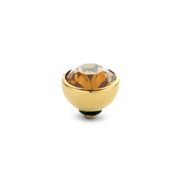 Funkelnder MelanO Twisted Ringaufsatz mit champagner-farbenem Zirkonia und goldener Fassung, kombinierbar mit allen MelanO Twisted Ringen. Der MelanO Twisted Aufsatz wird auf den Ring geschraubt und ist austauschbar. Jetzt im Perlenmarkt OnlineShop!