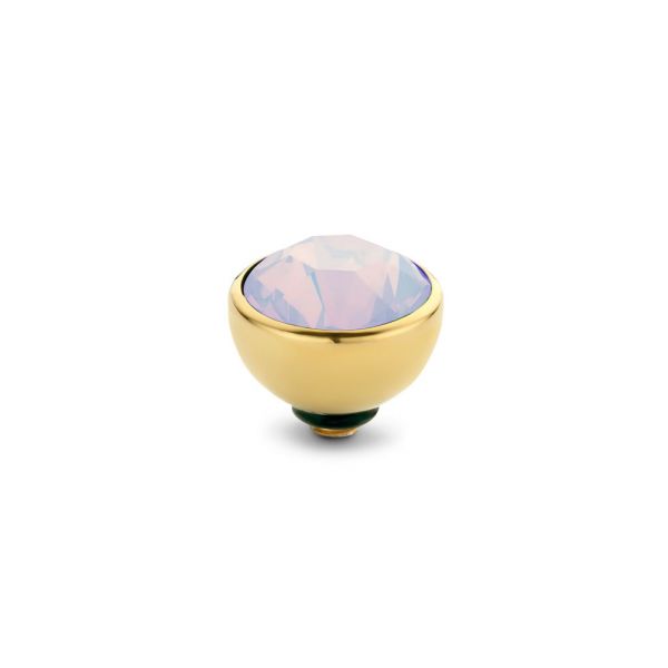 Genialer MelanO Twisted Ringaufsatz mit Zirkonia in Milk Pink und goldener Fassung, kombinierbar mit allen MelanO Twisted Ringen. Der MelanO Twisted Aufsatz wird auf den Ring geschraubt und ist austauschbar. Jetzt im Perlenmarkt OnlineShop bestellen!