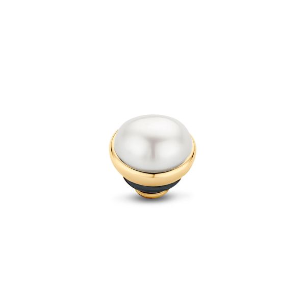Eleganter und edler MelanO Ringaufsatz mit Swarovski Perle in goldener Fassung für alle Twisted Ringe. Der Aufsatz wird auf den Ring geschraubt und kann jederzeit ausgetauscht werden. Jetzt versandkostenfrei im Perlenmarkt OnlineShop bestellen!