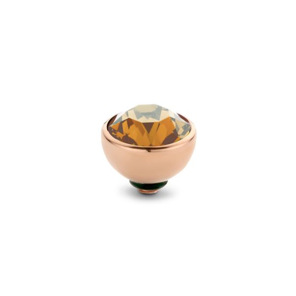 Funkelnder MelanO Twisted Ringaufsatz mit champagner-farbenem Zirkonia und roségoldener Fassung, kombinierbar mit allen MelanO Twisted Ringen. Der MelanO Twisted Aufsatz wird auf den Ring geschraubt und ist austauschbar. Jetzt im Perlenmarkt OnlineShop!