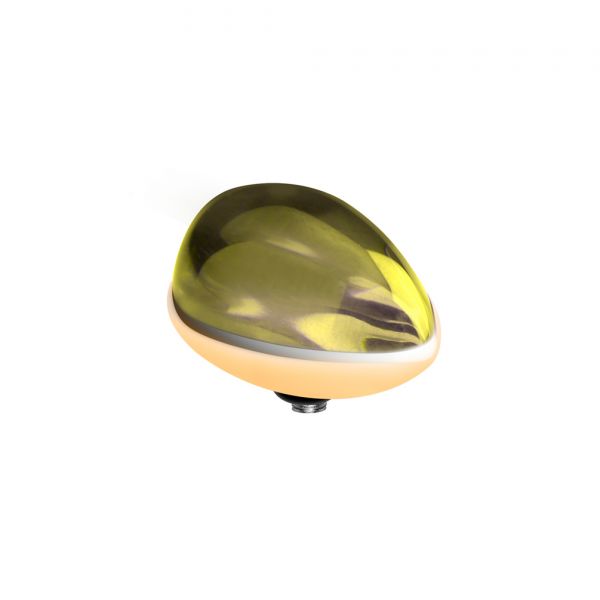 Bezaubernder MelanO Twisted Ringaufsatz mit tropfenförmigem Zirkonia in Limettengrün und goldener Fassung. Der Aufsatz wird auf den Ring geschraubt und ist austauschbar. Jetzt versandkostenfrei im Perlenmarkt OnlineShop bestellen!