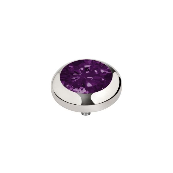 Entzückender Ringaufsatz mit funkelndem Zirkonia in Aubergine und Edelstahl-Fassung für alle MelanO Vivid Ringe. Das Melano Vivid Schmuck System jetzt versandkostenfrei im Perlenmarkt OnlineShop bestellen!