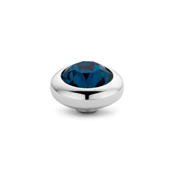 Funkelnder MelanO Ringaufsatz mit dunkelblau glitzerndem Zirkonia in Edelstahlfassung für alle Vivid Ringe. Der Aufsatz wird auf den Ring geschraubt und ist austauschbar: Das Vivid Schmuck System jetzt versandkostenfrei im Perlenmarkt OnlineShop!