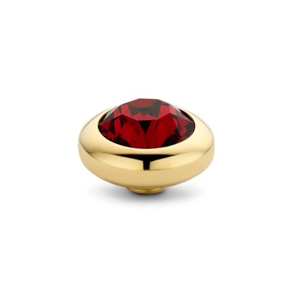 Fantastischer Ringaufsatz mit funkelndem Zirkonia in Rubinrot und goldener Fassung für alle MelanO Vivid Ringe. Jetzt versandkostenfrei im Perlenmarkt OnlineShop bestellen!