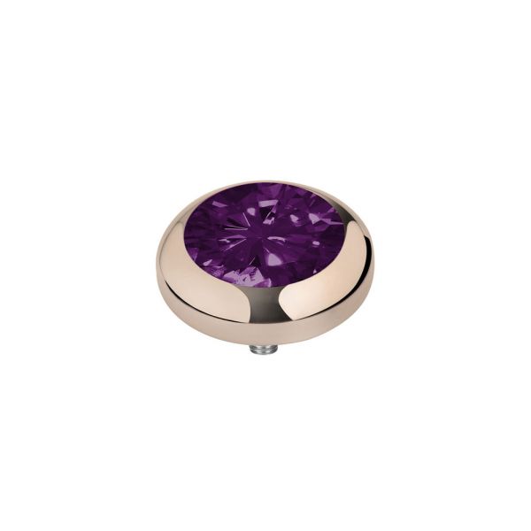 Herrlicher Ringaufsatz mit funkelndem Zirkonia in Aubergine und roségoldener Fassung für alle MelanO Vivid Ringe. Das Melano Vivid Schmuck System jetzt versandkostenfrei im Perlenmarkt OnlineShop bestellen!