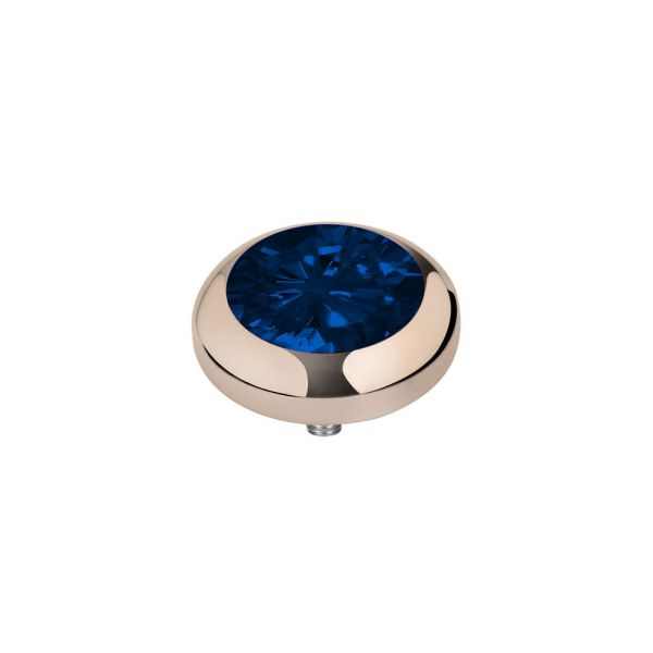 Entzückender Ringaufsatz mit Zirkonia in glitzerndem Marineblau und roségoldener Fassung für alle MelanO Vivid Ringe. Das Melano Vivid Schmuck System jetzt versandkostenfrei im Perlenmarkt OnlineShop bestellen!