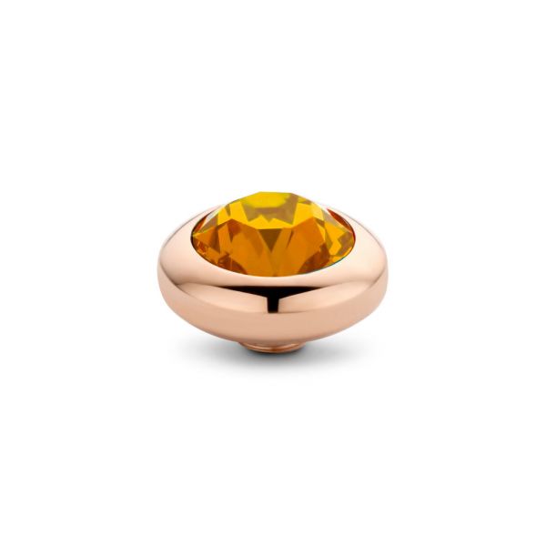 Glitzernder MelanO Ringaufsatz mit orangenem Zirkonia in roségoldener Fassung für alle Vivid Ringe. Der Aufsatz wird auf den Ring geschraubt und ist austauschbar: Das Vivid Schmuck System jetzt versandkostenfrei im Perlenmarkt OnlineShop bestellen!