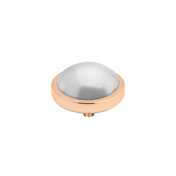 Wunderschöner Ringaufsatz mit weißer Perle und roségoldener Fassung, kombinierbar mit allen Vivid Ringen. Das Melano Vivid Schmuck System jetzt versandkostenfrei im Perlenmarkt OnlineShop bestellen!