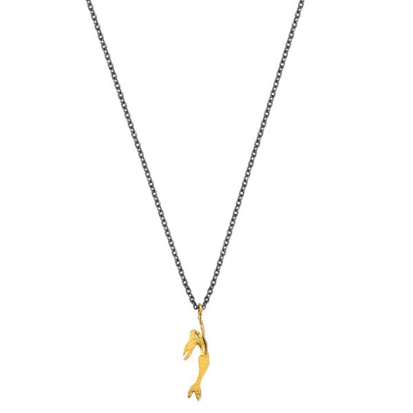 Die fabelhafte Halskette aus geschwärztem Sterling Silber von Krinaki Jewelry mit zauberhafter, goldener Meerjungfrau als Anhänger wartet schon im Perlenmarkt OnlineShop auf Dich! Jetzt entdecken!
