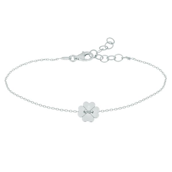 Glückliches kleines Armband aus Sterling Silber mit vierblättrigem Kleeblatt-Anhänger. alisia Schmuck wird in Italien gefertigt: Jetzt versandkostenfrei im Perlenmarkt OnlineShop bestellen!