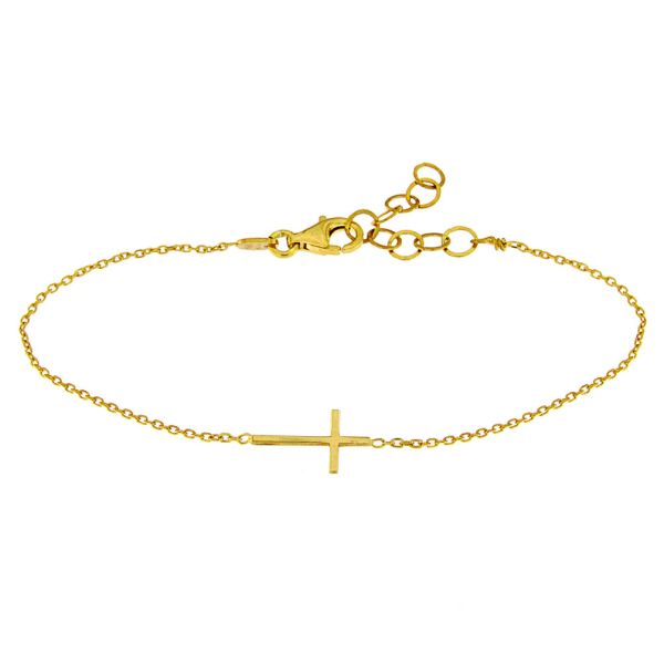 Schlichtes, goldenes Armband mit elegantem Kreuz. alisia Schmuck wird in Italien gefertigt. Für die Herstellung des Armbands werden nur edle Metalle verwendet. Jetzt versandkostenfrei im Perlenmarkt OnlineShop bestellen!