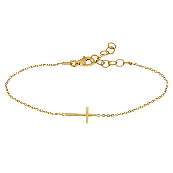 Schlichtes Armband mit elegantem Kreuz aus rosévergoldenem Sterling Silber. alisia Schmuck wird in Italien gefertigt: Jetzt versandkostenfrei im Perlenmarkt OnlineShop bestellen!