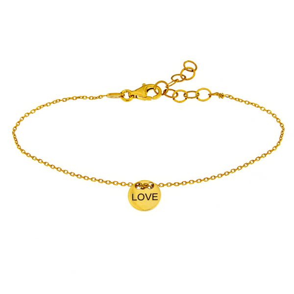 Süßes kleines Armband von alisia für alle Liebenden in Gold mit LOVE Gravur: Jetzt versandkostenfrei im Perlenmarkt OnlineShop bestellen!