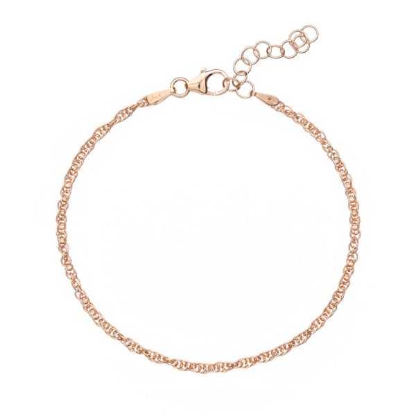 Dieses hübsche, elegante kleine Glieder-Armband ist mehrfach gesetzt. Durch jedes der Kettenglieder sind jeweils vier weitere Glieder geführt, wodurch das Armband deutlich an Dichte gewinnt. Aus vergoldetem Sterling Silber in Italien gefertigt.