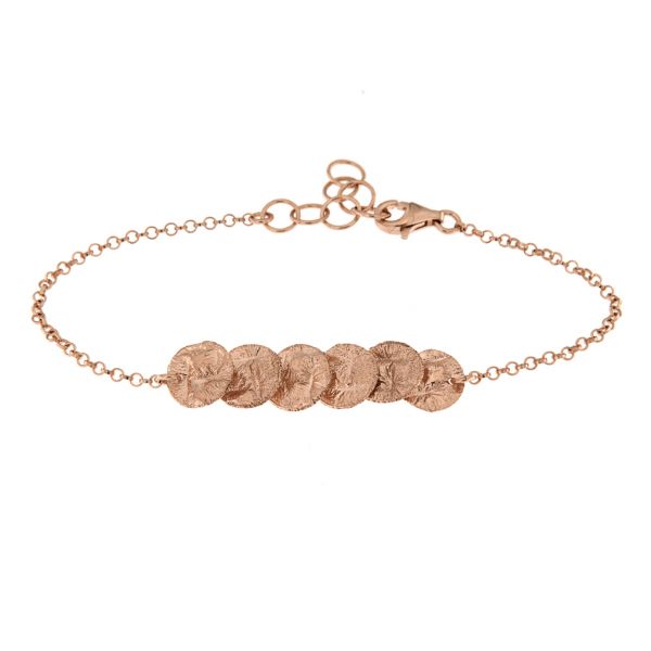 Reizendes Armband mit sechs Plättchen in Roségold. alisia Schmuck wird in Italien gefertigt: Jetzt versandkostenfrei im Perlenmarkt OnlineShop bestellen!