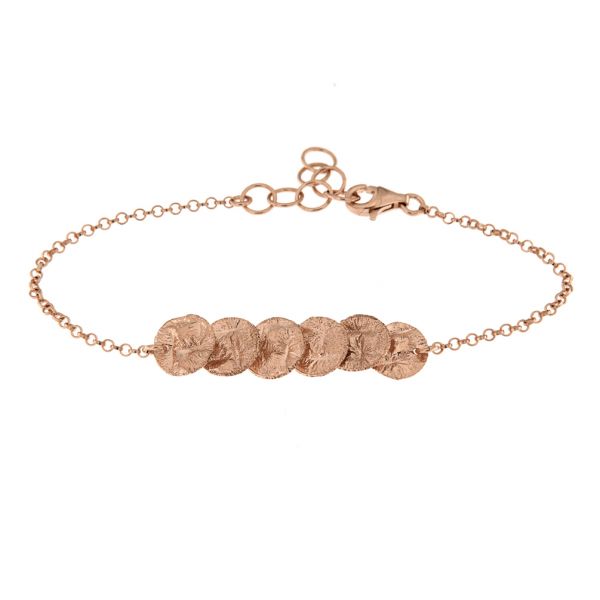 Reizendes Armband mit sechs Plättchen in Roségold. alisia Schmuck wird in Italien gefertigt: Jetzt versandkostenfrei im Perlenmarkt OnlineShop bestellen!