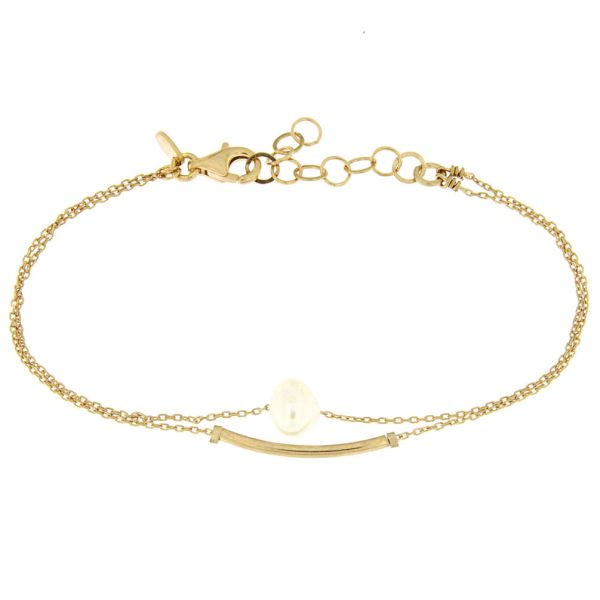 Fantastisches, zweifaches Armband in Roségold mit Perle und sanft gebogenem Anhänger. alisia Schmuck wird in Italien gefertigt: Jetzt versandkostenfrei im Perlenmarkt OnlineShop bestellen!