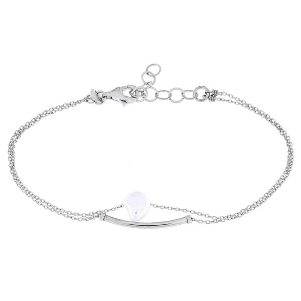 Fantastisches, zweifaches Armband von alisia aus Sterling Silber mit Perle und sanft gebogenem Silber-Anhänger. alisia Schmuck wird in Italien gefertigt: Jetzt versandkostenfrei im Perlenmarkt OnlineShop bestellen!