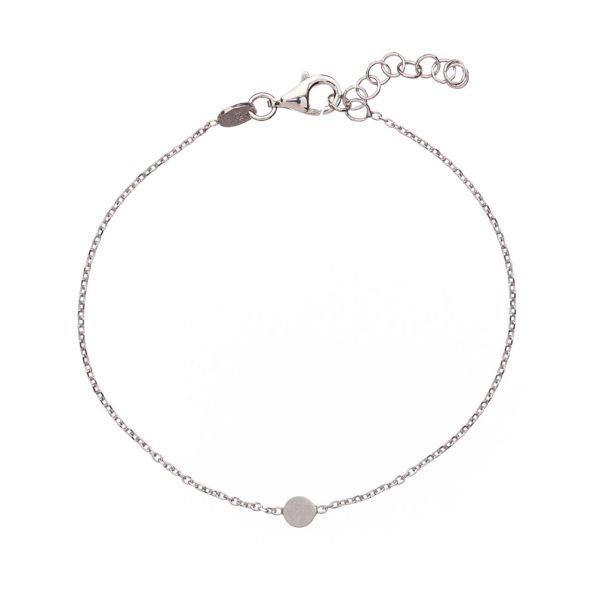 Süßes kleines Armband von alisia aus Sterling Silber mit schlichtem Plättchen. Es ist ein Gliederarmband, das Plättchen sitzt fest in der Mitte. alisia Schmuck wird in Italien gefertigt: Jetzt versandkostenfrei im Perlenmarkt OnlineShop bestellen!