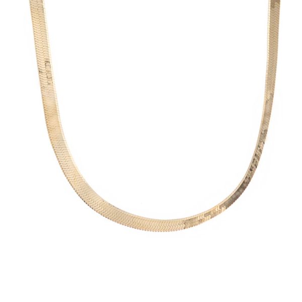 Die fantastische, klassische Schlangenkette aus vergoldetem Sterling Silber ist 4,5 mm breit und wird in Italien handgefertigt. Die Wellenförmigen Glieder sind eng aneinanderliegend gesetzt, damit eine durchgängige, glatte, bewegliche Fläche entsteht.