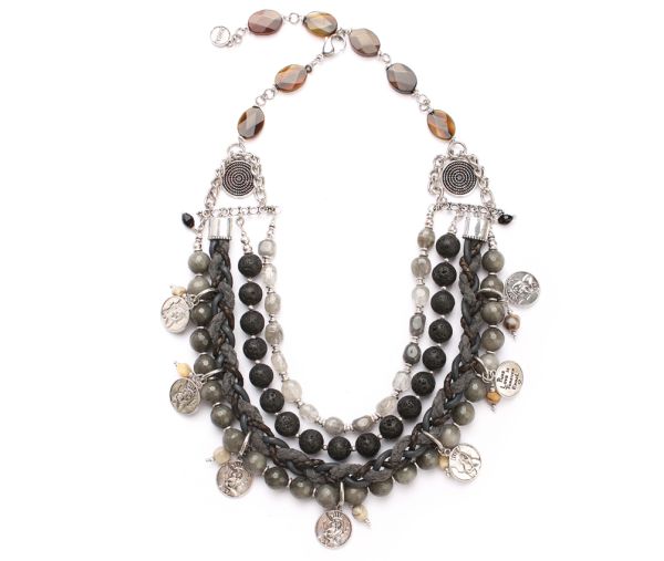 Prächtiges, vierfaches Exoal Collier mit opulentem Stil und eleganter Farb-Kombination: Jetzt versandkostenfrei im Perlenmarkt OnlineShop bestellen! Exoal Schmuck wird aus Naturmaterialien hergestellt.