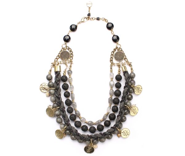 Prächtiges, vierfaches Exoal Collier mit opulentem Stil und eleganter Farb-Kombination: Jetzt versandkostenfrei im Perlenmarkt OnlineShop bestellen! Exoal Schmuck wird aus Naturmaterialien hergestellt.