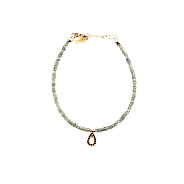 Edles, verzauberndes Kurshuni Armband aus Labradorit mit wunderschönem, roségoldenem Anhänger mit Schwarzem Spinell. Kurshuni Schmuck wird in Istanbul handgefertigt. Jetzt versandkostenfrei im Perlenmarkt OnlineShop bestellen!