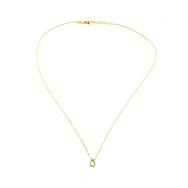 Zauberhafte Kurshuni Halskette mit feiner, goldener Gliederkette und funkelndem Tropfen-Anhänger: Jetzt versandkostenfrei im Perlenmarkt OnlineShop bestellen!