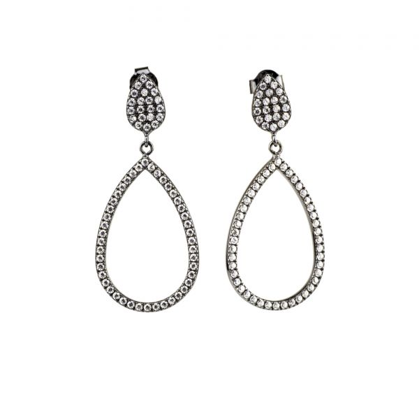 Wunderschöne und elegante Kurshuni Ohrstecker mit großen Tropfen aus geschwärztem Sterling Silber, besetzt mit glitzernden Zirkonia. Kurshuni Schmuck wird in Istanbul handgefertigt. Jetzt versandkostenfrei im Perlenmarkt OnlineShop bestellen!