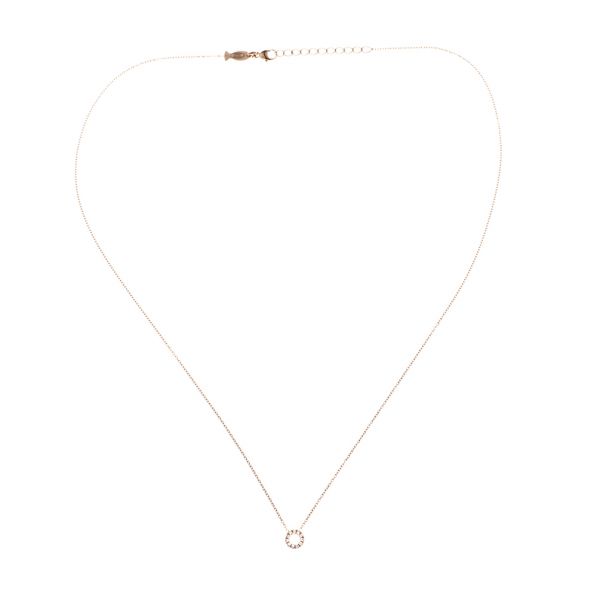 Verzaubernde kleine Halskette mit funkelndem Kreis-Anhänger in Roségold und Zirkonias: Jetzt versandkostenfrei im Perlenmarkt OnlineShop bestellen!