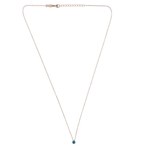Zarte Halskette mit bezauberndem kleinem Türkis-Anhänger mit roségoldener Fassung: Jetzt versandkostenfrei im Perlenmarkt OnlineShop bestellen!