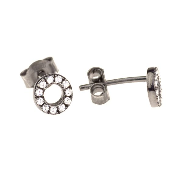 Reizende kleine Kurshuni Ohrstecker mit funkelnden Kreisen aus geschwärztem Sterling Silber und Zirkonias. Kurshuni Schmuck wird in Istanbul handgefertigt. Jetzt versandkostenfrei im Perlenmarkt OnlineShop bestellen!