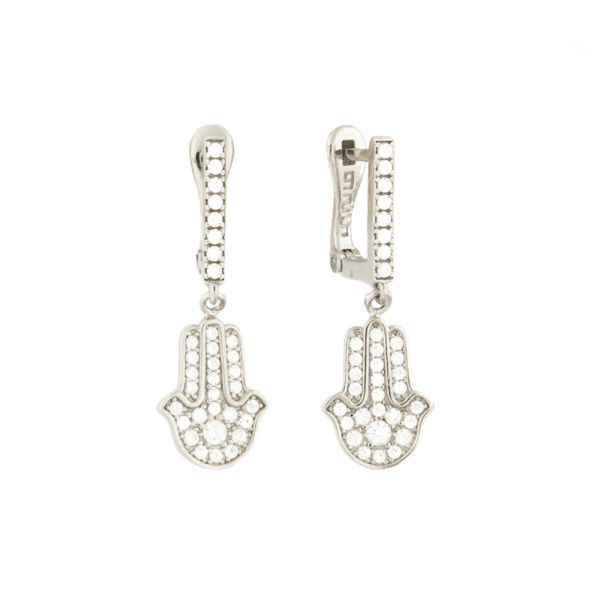 Herrliche Kurshuni Ohrringe mit Hand der Fatima aus Sterling Silber und funkelnden Zirkonias. Kurshuni Schmuck wird in Istanbul handgefertigt. Jetzt versandkostenfrei im Perlenmarkt OnlineShop bestellen!