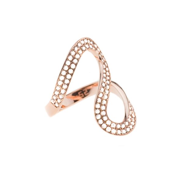 Eleganter Kurshuni Ring mit wunderschöner, fließender Form aus rosévergoldetem Sterling Silber und glitzernden Zirkonias. Kurshuni Schmuck wird in Istanbul handgefertigt. Jetzt versandkostenfrei im Perlenmarkt OnlineShop bestellen!