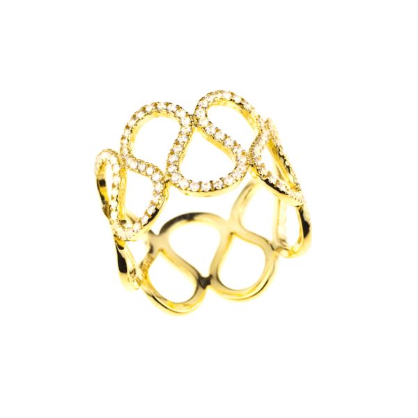 Eleganter Kurshuni Ring aus vergoldetem Sterling Silber mit einzeln gefassten Zirkonias. Kurshuni Schmuck wird in Istanbul handgefertigt. Jetzt versandkostenfrei im Perlenmarkt OnlineShop bestellen!