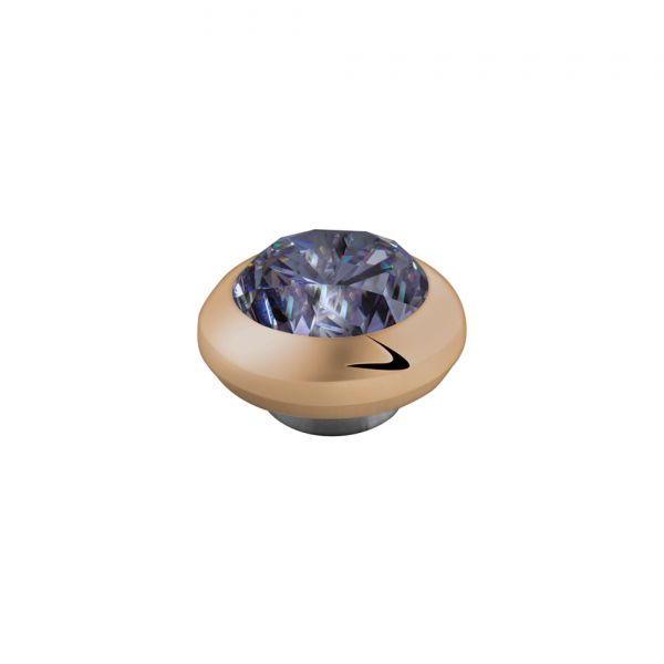 Fantastischer MelanO Magnetic Ringaufsatz mit lavendel-farbenem Zirkonia und roségoldener Fassung. Kombinierbar mit allen MelanO Magnetic Ringen. Der MelanO Magnetic Kopf ist magnetisch und kann ausgetauscht werden. Jetzt neu im Perlenmarkt OnlineShop!