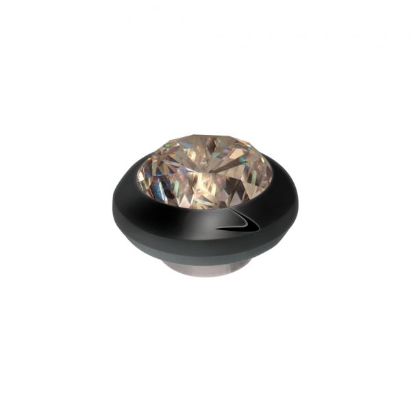 Fantastischer MelanO Magnetic Ringaufsatz mit lachsfarbenem Zirkonia und schwarzer Fassung. Kombinierbar mit allen MelanO Magnetic Ringen. Der MelanO Magnetic Kopf ist magnetisch und kann ausgetauscht werden. Jetzt im Perlenmarkt OnlineShop!