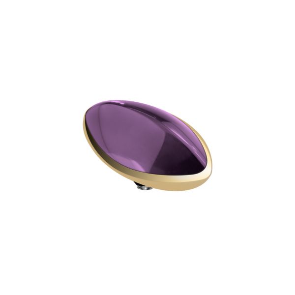 Wunderschöner MelanO Twisted Ringaufsatz mit ovalem Zirkonia in Violett und goldener Fassung. Der MelanO Twisted Aufsatz wird auf den Ring geschraubt und ist austauschbar. Jetzt im Perlenmarkt OnlineShop bestellen!