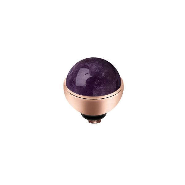 Fantastischer MelanO Ringaufsatz aus Amethyst mit roségoldener Fassung für alle Twisted Ringe. Der Aufsatz wird auf den Ring geschraubt und kann ausgetauscht werden. MelanO Twisted Schmuck jetzt versandkostenfrei im Perlenmarkt OnlineShop bestellen!