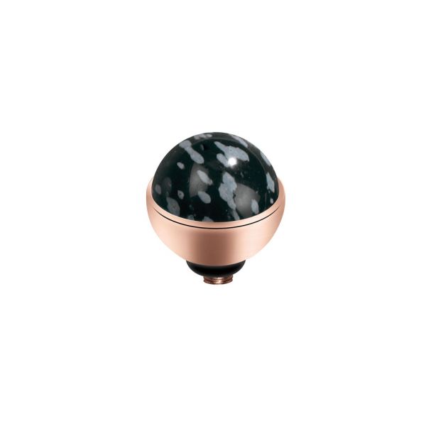 Bezaubernder Ringaufsatz mit Schneeflocken-Obsidian und roségoldener Fassung für alle Twisted Ringe. Der Aufsatz wird auf den Ring geschraubt und kann ausgetauscht werden. MelanO Twisted Schmuck jetzt versandkostenfrei im Perlenmarkt OnlineShop bestellen!