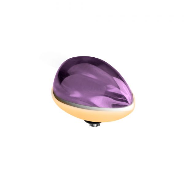 Bezaubernder MelanO Twisted Ringaufsatz mit violettem Zirkonia und goldener Fassung. MelanO Twisted Ringaufsätze können mit allen MelanO Twisted Ringen kombiniert werden. Jetzt im Perlenmarkt OnlineShop bestellen!