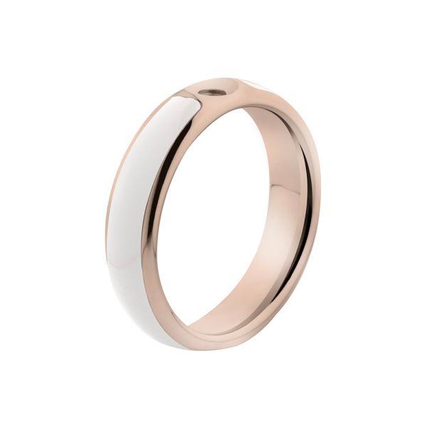 Hinreißender Ring in Roségold mit weißem Streifen, kombinierbar mit allen MelanO Twisted Ringaufsätzen und Ringen. Twisted Ringe können einzeln und als individuelle Kombination getragen werden: Jetzt versandkostenfrei im Perlenmarkt OnlineShop bestellen!