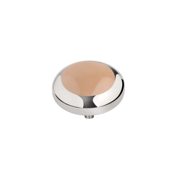 Eleganter MelanO Ringaufsatz in Nude mit Edelstahl-Fassung, kombinierbar mit allen Vivid Ringen. Der Aufsatz wird auf den Ring geschraubt und ist austauschbar: Das Vivid Schmuck System jetzt versandkostenfrei im Perlenmarkt OnlineShop bestellen!