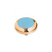 Wunderbarer MelanO Magnetic Ringaufsatz in Light Blue Pastell  mit goldener Fassung, kombinierbar mit allen MelanO Magnetic Ringen. Der MelanO Magnetic Kopf ist magnetisch und kann ausgetauscht werden. Jetzt im Perlenmarkt OnlineShop bestellen!